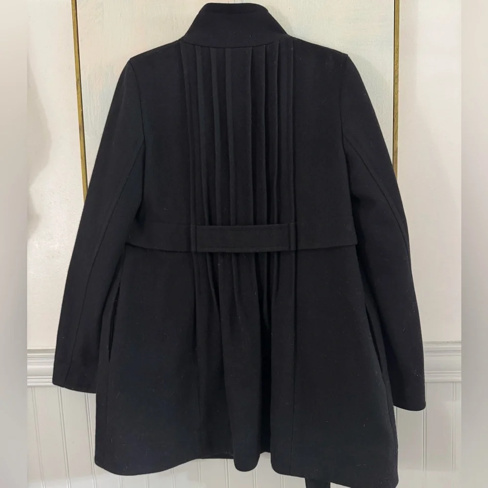 THEORY Loris Craze Manning Tapered Fitted Coat In Black Wool Size Medium - Picture 6 of 6